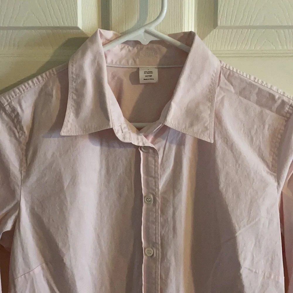 J Crew lt pink 3/4 sleeve button down, size large - Picture 3 of 3